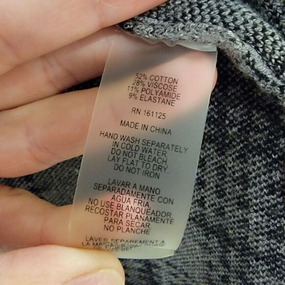 Sioni Open Front Plaid Cardigan Black Gray size small - Picture 5 of 5